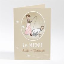 Menu mariage Dans le droit Chemin personnalisable - 10 x 14,5 cm - Monfairepart