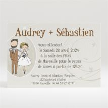Carton d'invitation mariage Je lui passe la bague au doigt personnalisable - 11 x 7,5 cm - Monfairepart