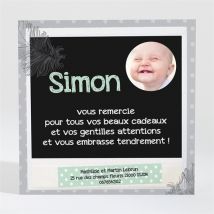 Remerciement naissance Cadre photo original personnalisable - 9,5 x 9,5 cm - Monfairepart