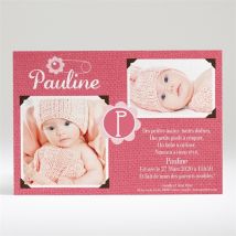 Faire-part naissance Double photos faire part personnalisable - 14,5 x 21 cm - Monfairepart