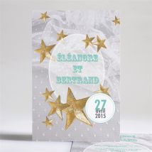 Faire-part mariage Féerie d'étoiles personnalisable - 14,5 x 21 cm - Monfairepart