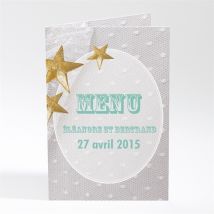 Menu mariage Féerie d'étoiles personnalisable - Couleur Gris - 10 x 14,5 cm - Monfairepart