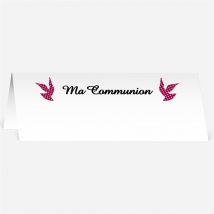 Marque-place communion Le Calice personnalisable - Couleur Rose - 9,5 x 4,2 cm - Monfairepart