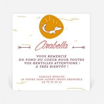 Remerciement naissance faire part photo personnalisable - 9,5 x 9,5 cm - Monfairepart