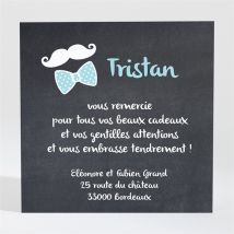 Remerciement naissance Elle et Lui personnalisable - 9,5 x 9,5 cm - Monfairepart