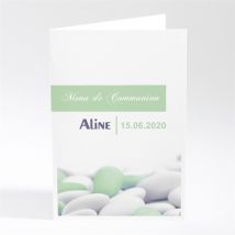 Menu communion Venez l'entourer! personnalisable - Couleur Vert - 10 x 14,5 cm - Monfairepart