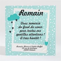 Remerciement naissance original avec photo personnalisable - 9,5 x 9,5 cm - Monfairepart