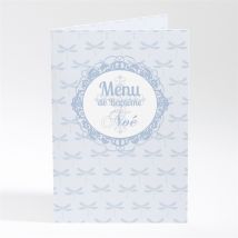 Menu baptême Cadres baroques personnalisable - Couleur Bleu - 10 x 14,5 cm - Monfairepart