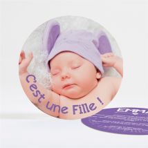 Faire-part naissance C'est une Fille personnalisable - 13,5 cm - Monfairepart