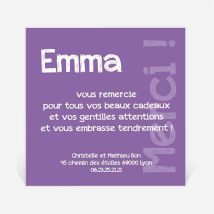 Remerciement naissance C'est une Fille personnalisable - 9,5 x 9,5 cm - Monfairepart