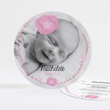 Faire-part naissance Bébé fleuri personnalisable - 13,5 cm - Monfairepart