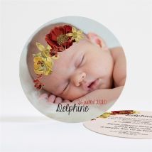 Faire-part naissance Photo inscription originale personnalisable - 13,5 cm - Monfairepart