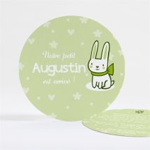 Faire-part naissance Petit Lapin personnalisable - 13,5 cm - Monfairepart