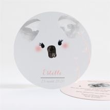 Faire-part naissance Petit Panda Naissance personnalisable - Couleur Bleu et Gris - 13,5 cm - Monfairepart