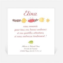 Remerciement naissance Rond fleuri naissance personnalisable - 9,5 x 9,5 cm - Monfairepart