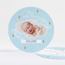 Faire-part naissance Faire part original photo personnalisable - Couleur Bleu - 13,5 cm - Monfairepart