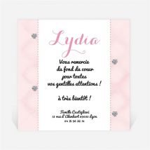 Remerciement naissance A carreaux personnalisable - 9,5 x 9,5 cm - Monfairepart