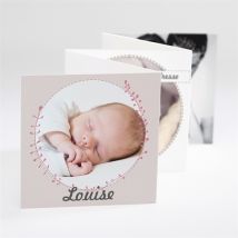 Faire-part naissance Accordeon naissance photo personnalisable - Couleur Beige - 7,5 x 7,5 cm - Monfairepart