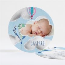 Faire-part naissance Dans les airs personnalisable - 13,5 cm - Monfairepart