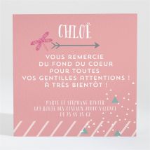 Remerciement naissance Joli faire part créatif personnalisable - 9,5 x 9,5 cm - Monfairepart