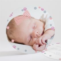 Faire-part naissance Pastilles et confettis personnalisable - 13,5 cm - Monfairepart