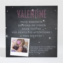 Remerciement naissance Photos sur ardoise original personnalisable - 9,5 x 9,5 cm - Monfairepart