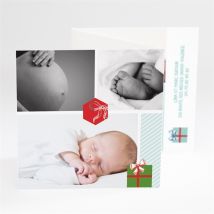 Faire-part naissance Notre petit Cadeau personnalisable - 10 x 10 cm - Monfairepart