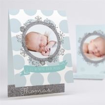 Faire-part naissance Médaillon original personnalisable - 10 x 15 cm - Monfairepart