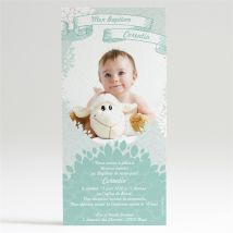 Faire-part de baptême Bouquet de feuilles personnalisable - 10 x 21 cm - Monfairepart