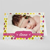Faire-part de baptême Confettis en folie personnalisable - Couleur Multicolore - 10 x 14,5 cm - Monfairepart