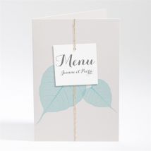 Menu mariage Campagne chic personnalisable - Couleur Bleu - 10 x 14,5 cm - Monfairepart