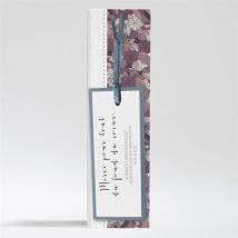 Carte de remerciement mariage Invitation fleurie personnalisable - 5,3 x 19,4 cm - Monfairepart