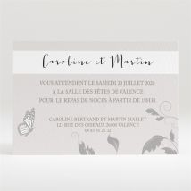 Carton d'invitation mariage Fleurs et élégance personnalisable - 11 x 7,5 cm - Monfairepart
