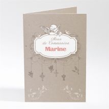 Menu communion Jolie annonce personnalisable - Couleur Beige - 10 x 14,5 cm - Monfairepart