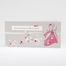 Faire-part mariage Un mariage illustré personnalisable - 21 x 10 cm fermé - Monfairepart