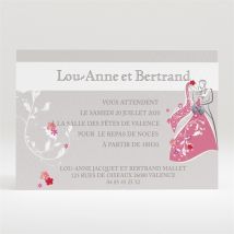 Carton d'invitation mariage Un mariage illustré personnalisable - 11 x 7,5 cm - Monfairepart