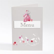 Menu mariage Un mariage illustré personnalisable - 10 x 14,5 cm - Monfairepart