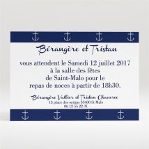 Carton d'invitation mariage Les Ancres du Mariage personnalisable - 11 x 7,5 cm - Monfairepart