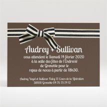 Carton d'invitation mariage Chocolat et étiquettes personnalisable - 11 x 7,5 cm - Monfairepart