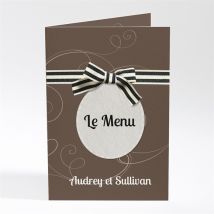 Menu mariage Chocolat et étiquettes personnalisable - 10 x 14,5 cm - Monfairepart