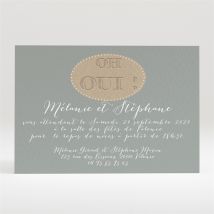 Carton d'invitation mariage Harmonie Beige et marron personnalisable - 11 x 7,5 cm - Monfairepart