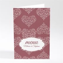 Menu mariage Coeurs champêtres personnalisable - 10 x 14,5 cm - Monfairepart
