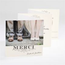 Carte de remerciement mariage Nous deux personnalisable - 7,5 x 7,5 cm - Monfairepart