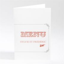 Menu mariage Vintage & original personnalisable - 10 x 14,5 cm - Monfairepart