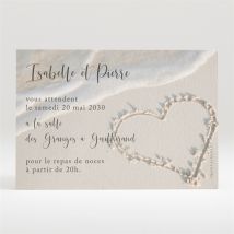 Carton d'invitation mariage Dans le Sable personnalisable - Couleur Beige - 11 x 7,5 cm - Monfairepart