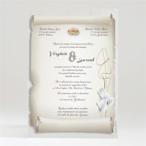 Faire-part mariage Notre Parchemin personnalisable - 14,5 x 21 cm - Monfairepart