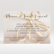 Carton d'invitation mariage Soie et nacré personnalisable - 11 x 7,5 cm - Monfairepart