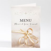 Menu mariage Soie et nacré personnalisable - 10 x 14,5 cm - Monfairepart