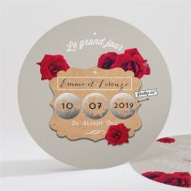Faire-part mariage La surprise personnalisable - Couleur Rouge - 13,5 cm - Monfairepart