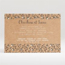 Carton d'invitation mariage Retro chic Liberty personnalisable - Couleur Kraft - 11 x 7,5 cm - Monfairepart